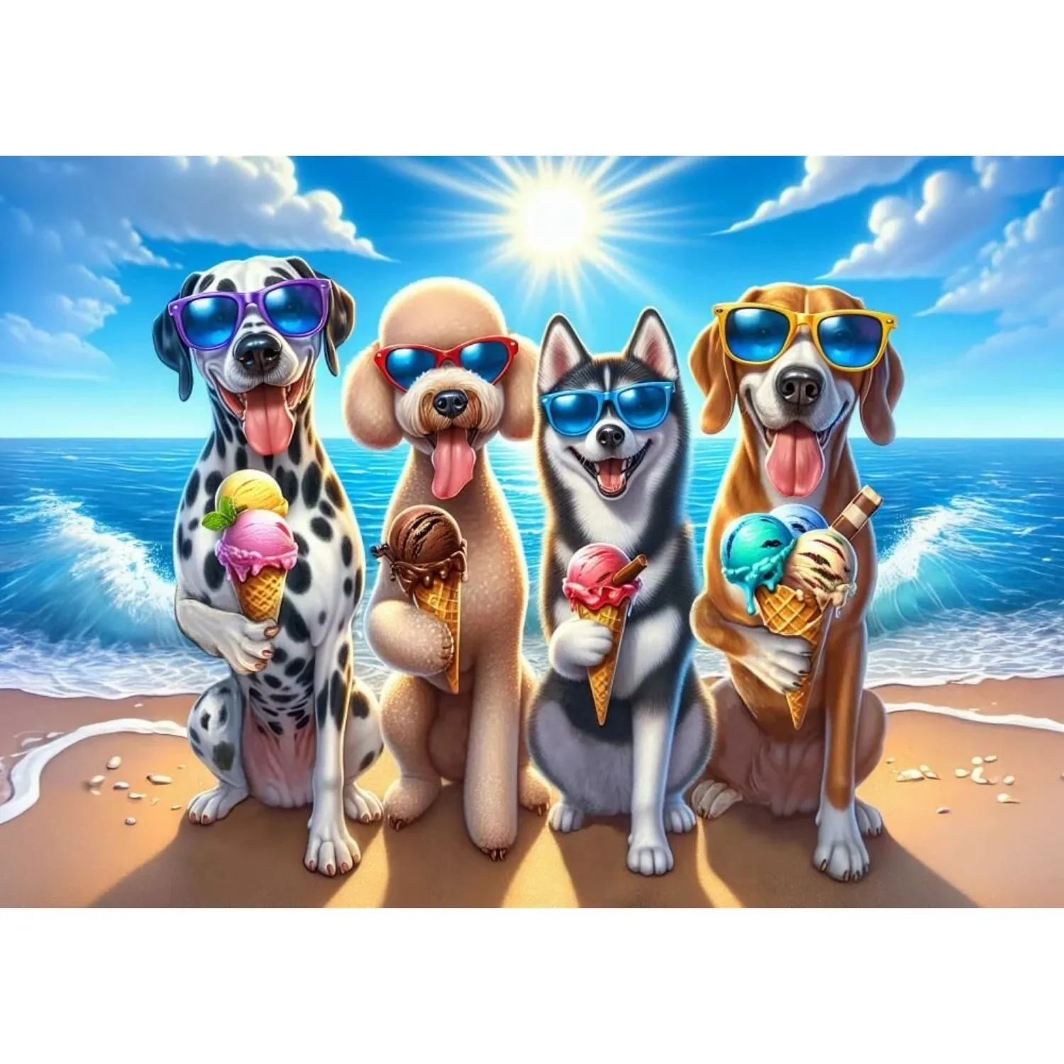 Art Çocuk Tatilci Köpekler 200 Parça Puzzle