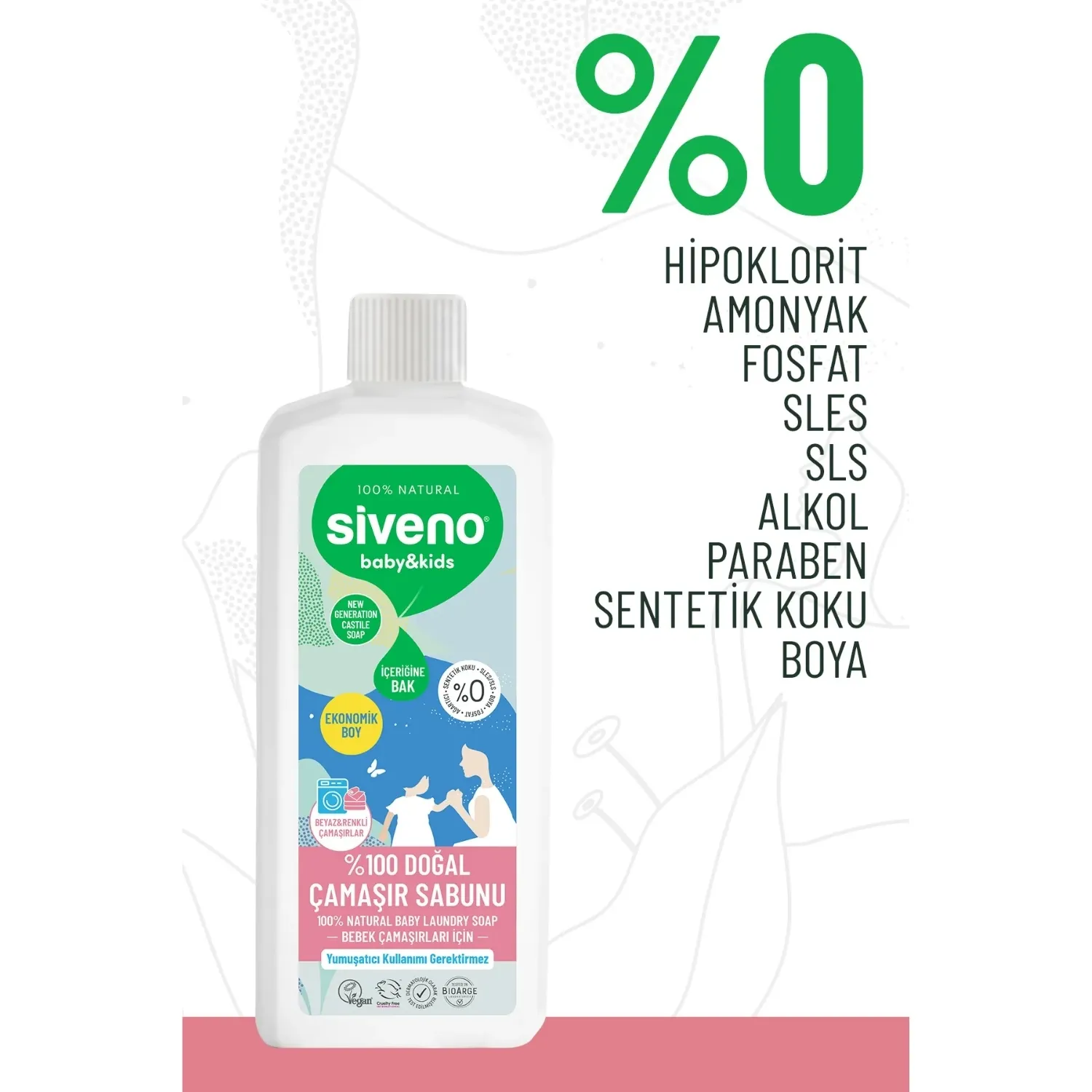 Siveno Baby Doğal Bebek Çamaşır Sabunu 1 lt