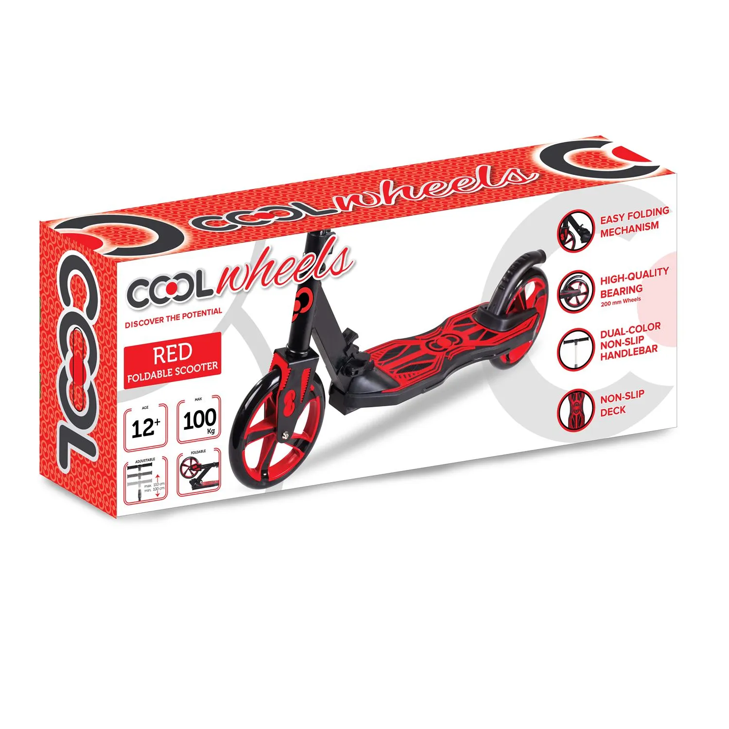 Cool Wheels 2 Tekerlekli Scooter 12+ Kırmızı