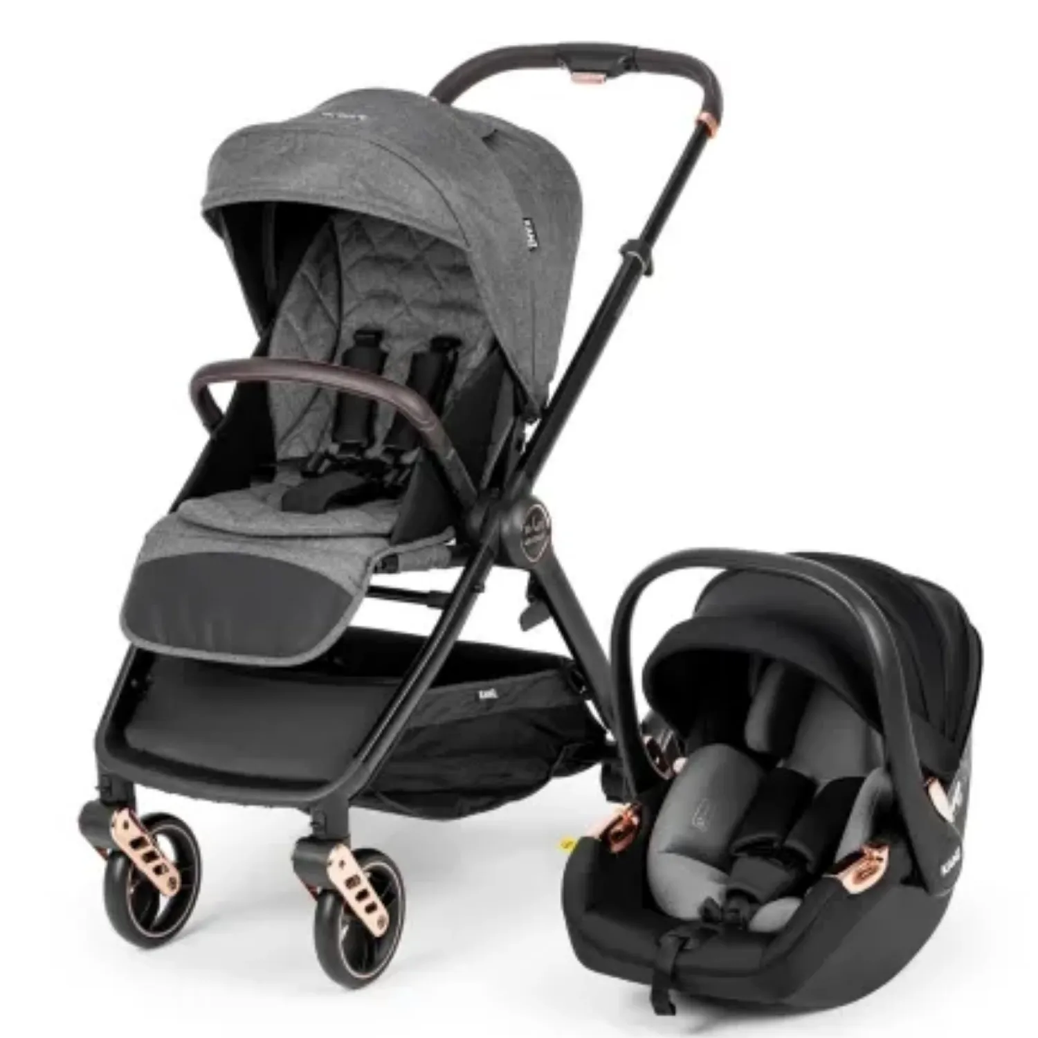 Kanz X-Go Ultimate Travel Sistem Bebek Arabası Rose Gold Gri