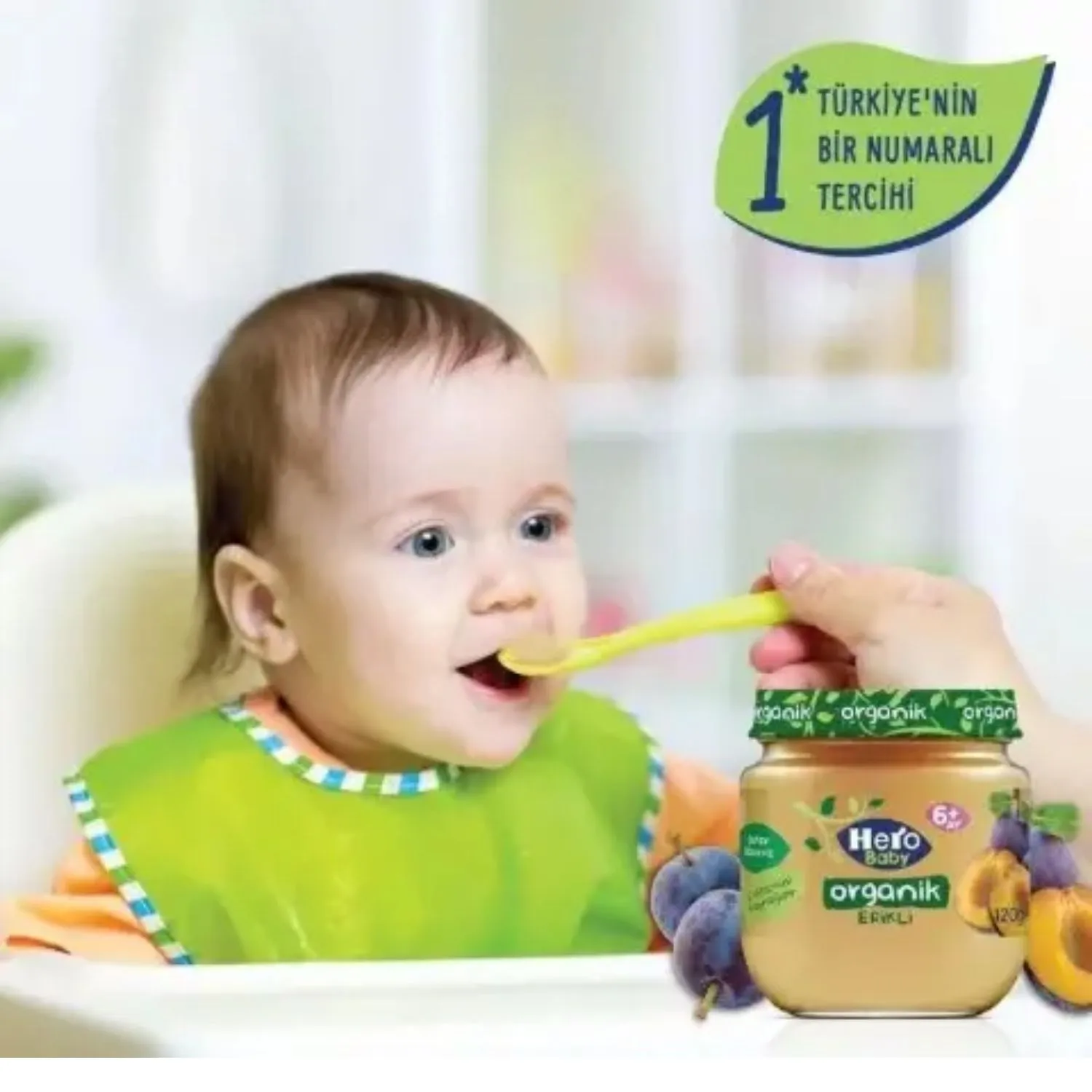 Hero Baby Organik Erikli Kavanoz Maması 120 Gr