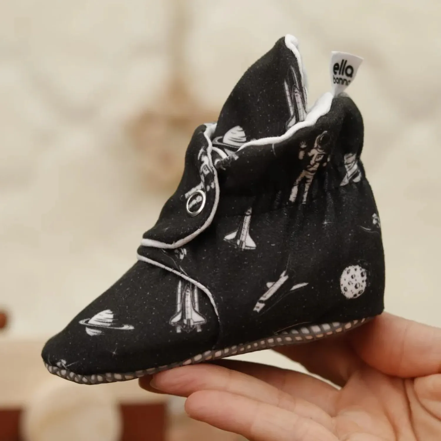 Ella Bonna Ev Botu Organik Pamuk Kaydırmaz Taban Astronot