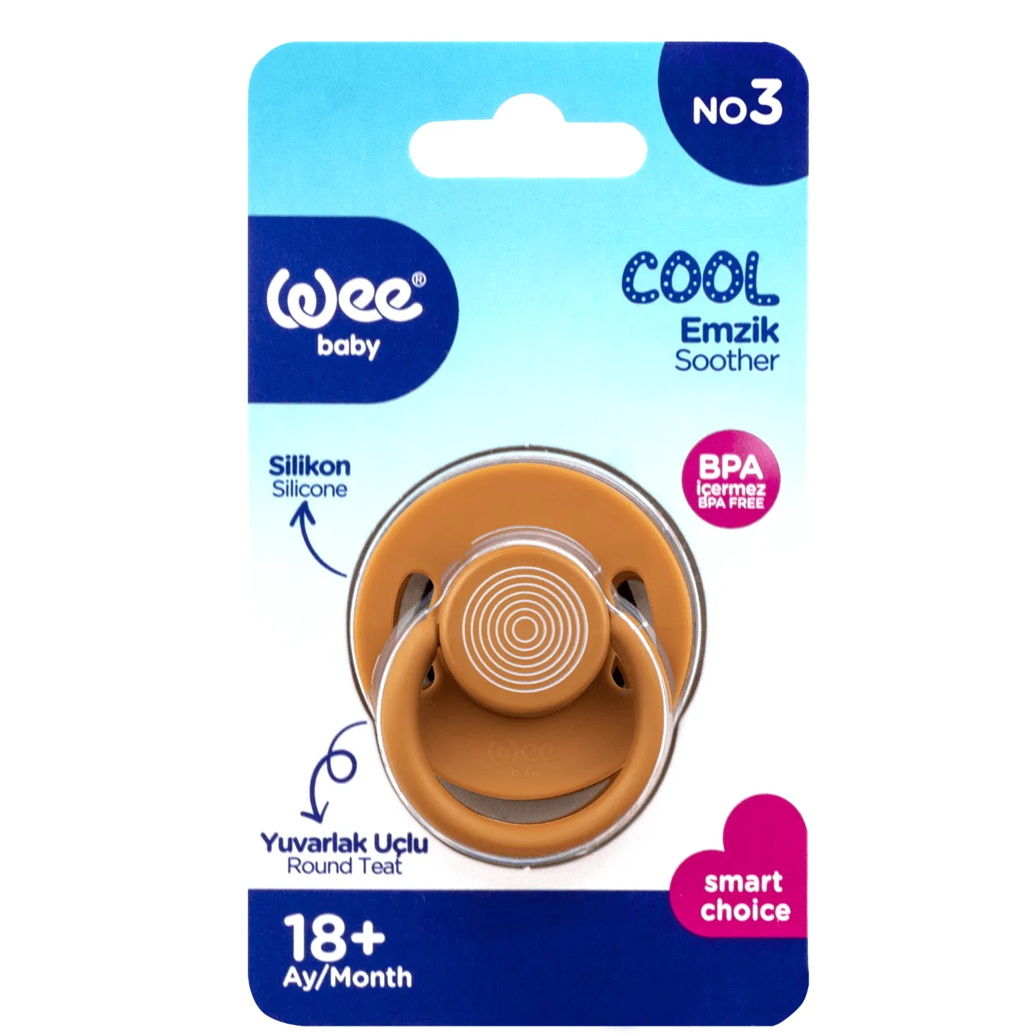 Wee Baby Cool Yuvarlak Uçlu Silikon Emzik No:3 18+ Ay