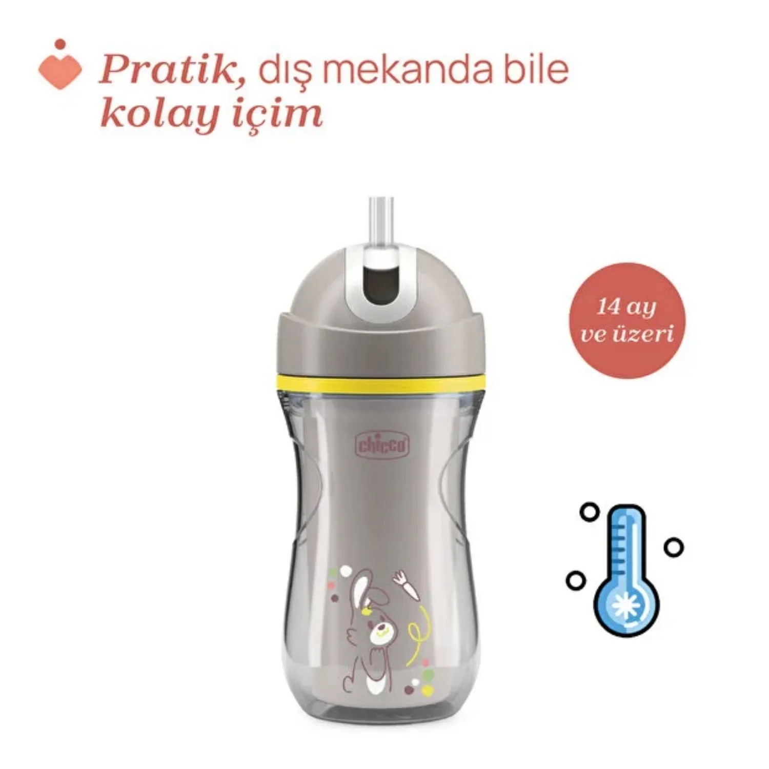 Chicco Isı Yalıtımlı Sport Bardak Pipetli 14+ Ay Unisex Yeni