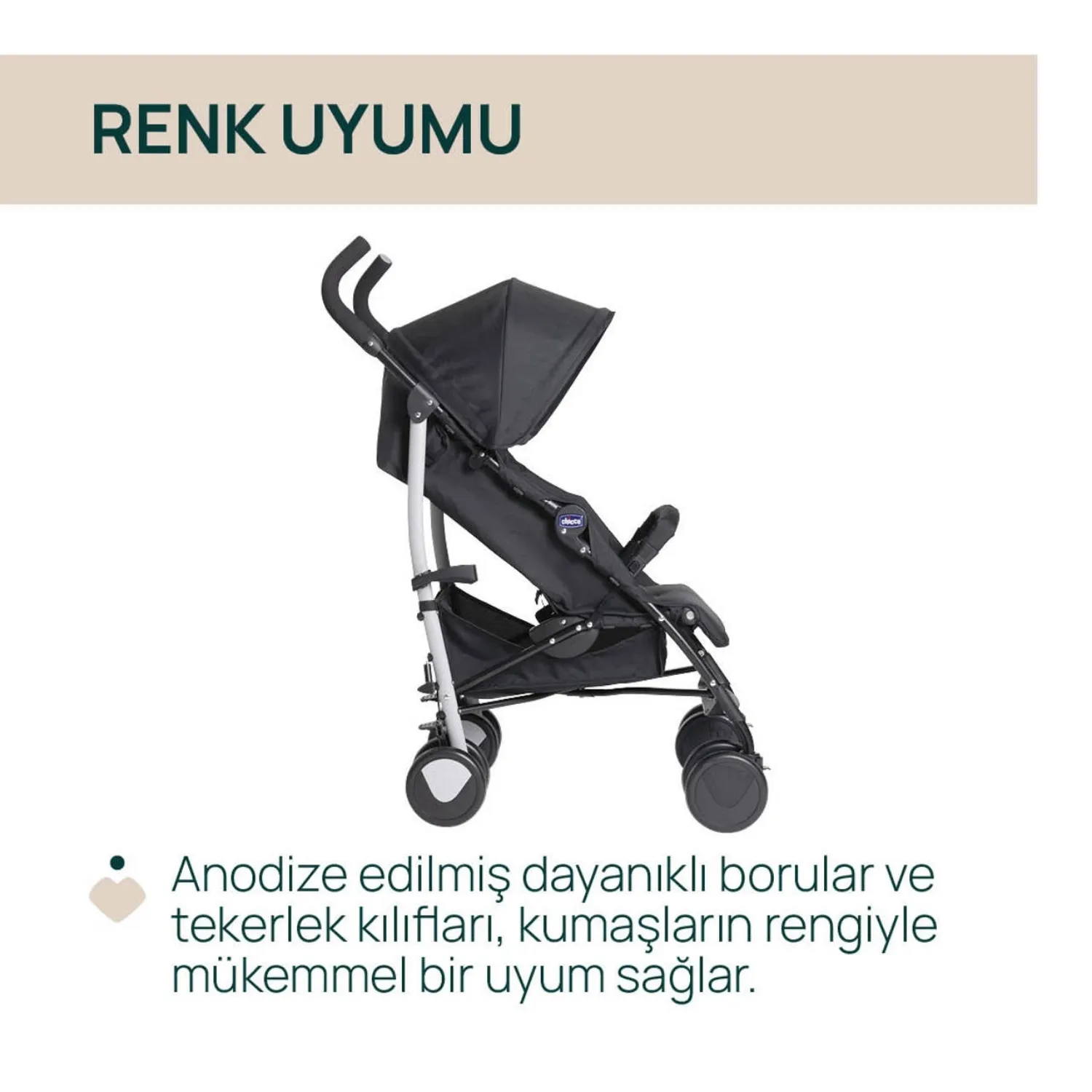 Chicco Echo Lite Baston Bebek Arabası Ebony