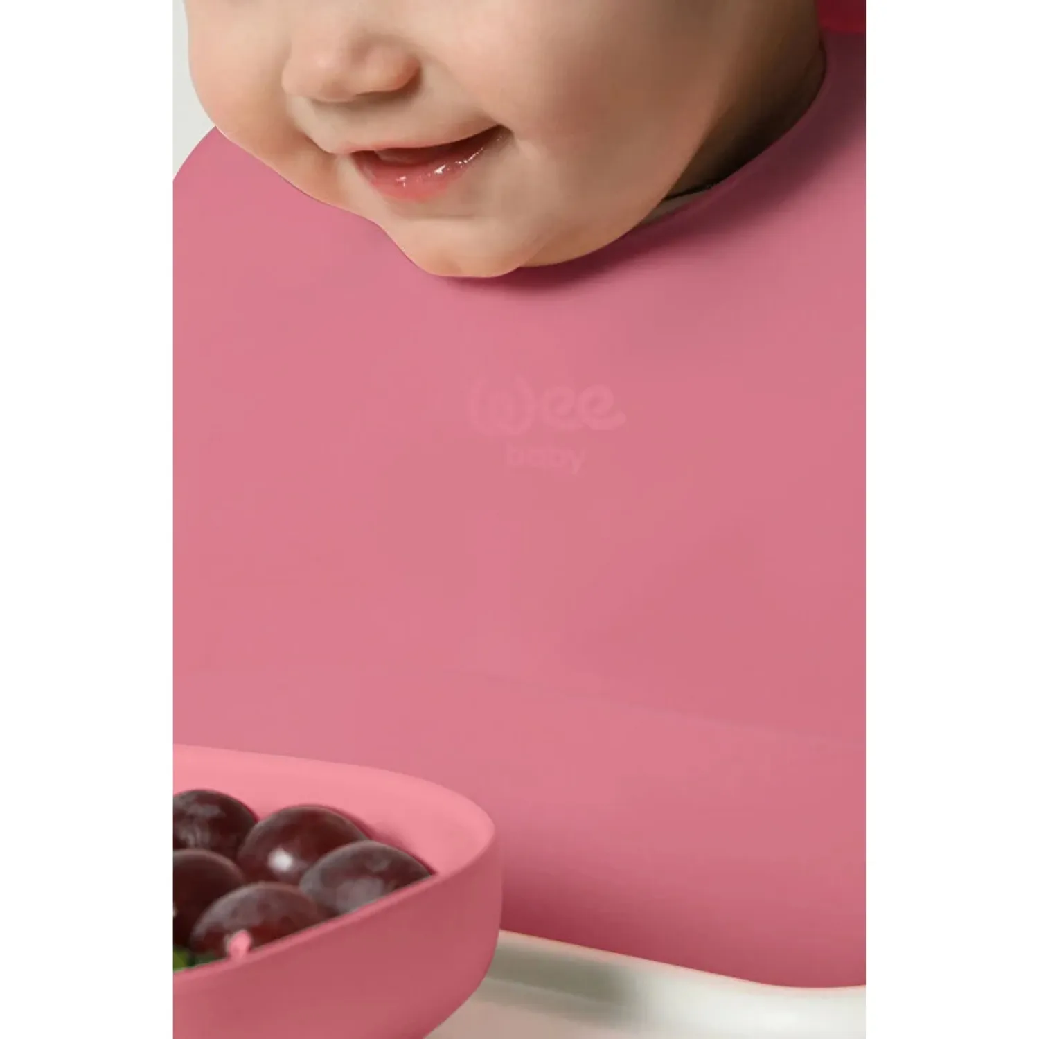 Wee Baby Nanninom Silikon Mama Önlüğü Pembe