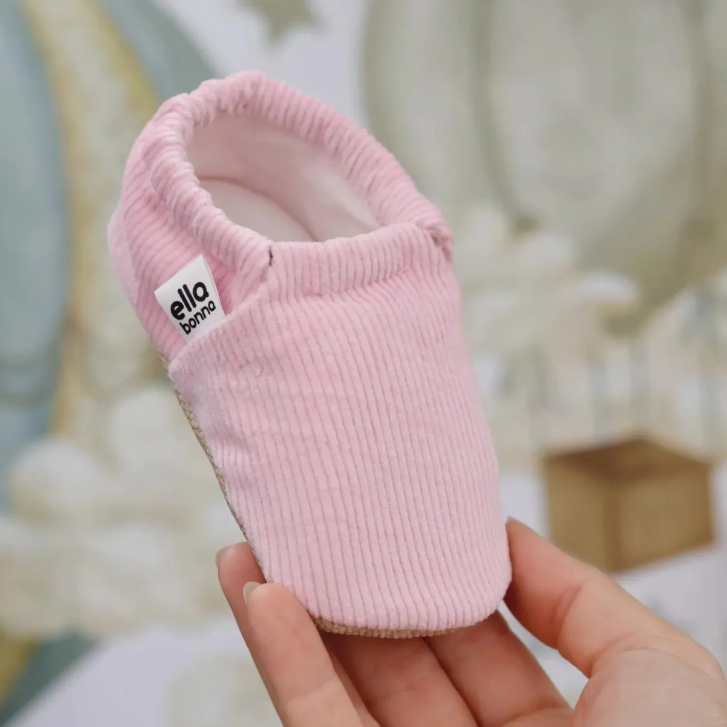 Ella Bonna Patik Organik Pamuk Kaydırmaz Taban Pembe