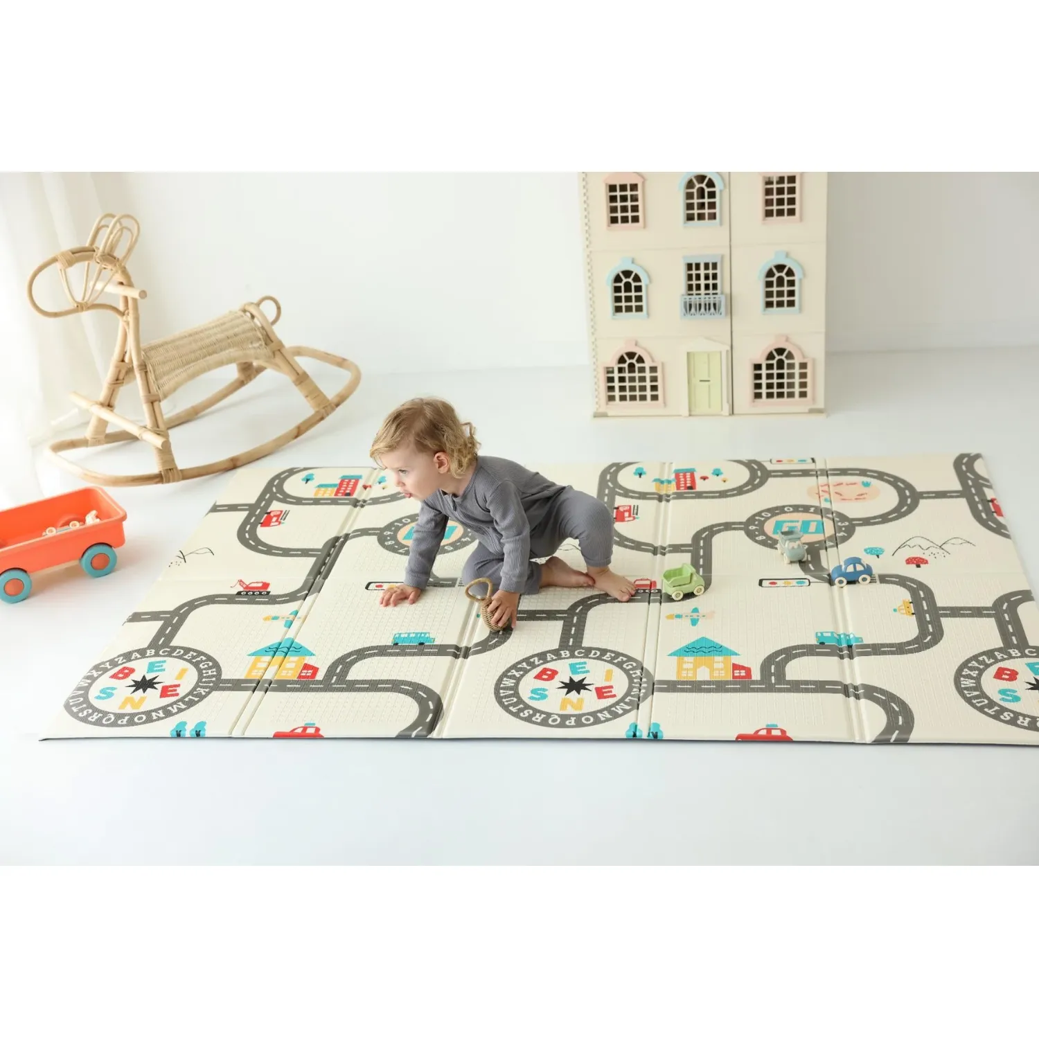 Coolmats Araba Yarışı Katlanabilir Oyun Matı 200x130x1 cm