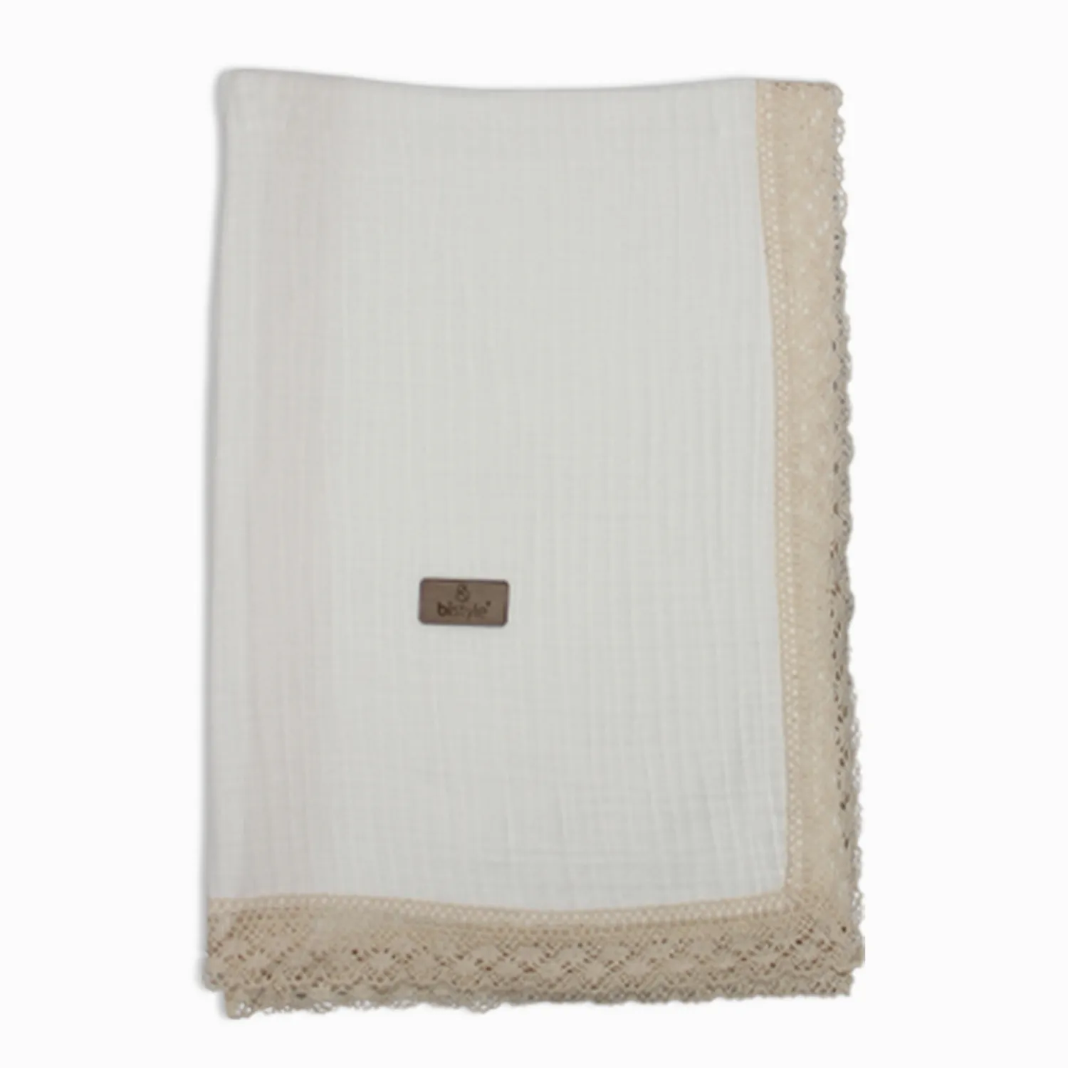 Bistyle Organik Müslin Battaniye Fistolu 80x90cm Ekru