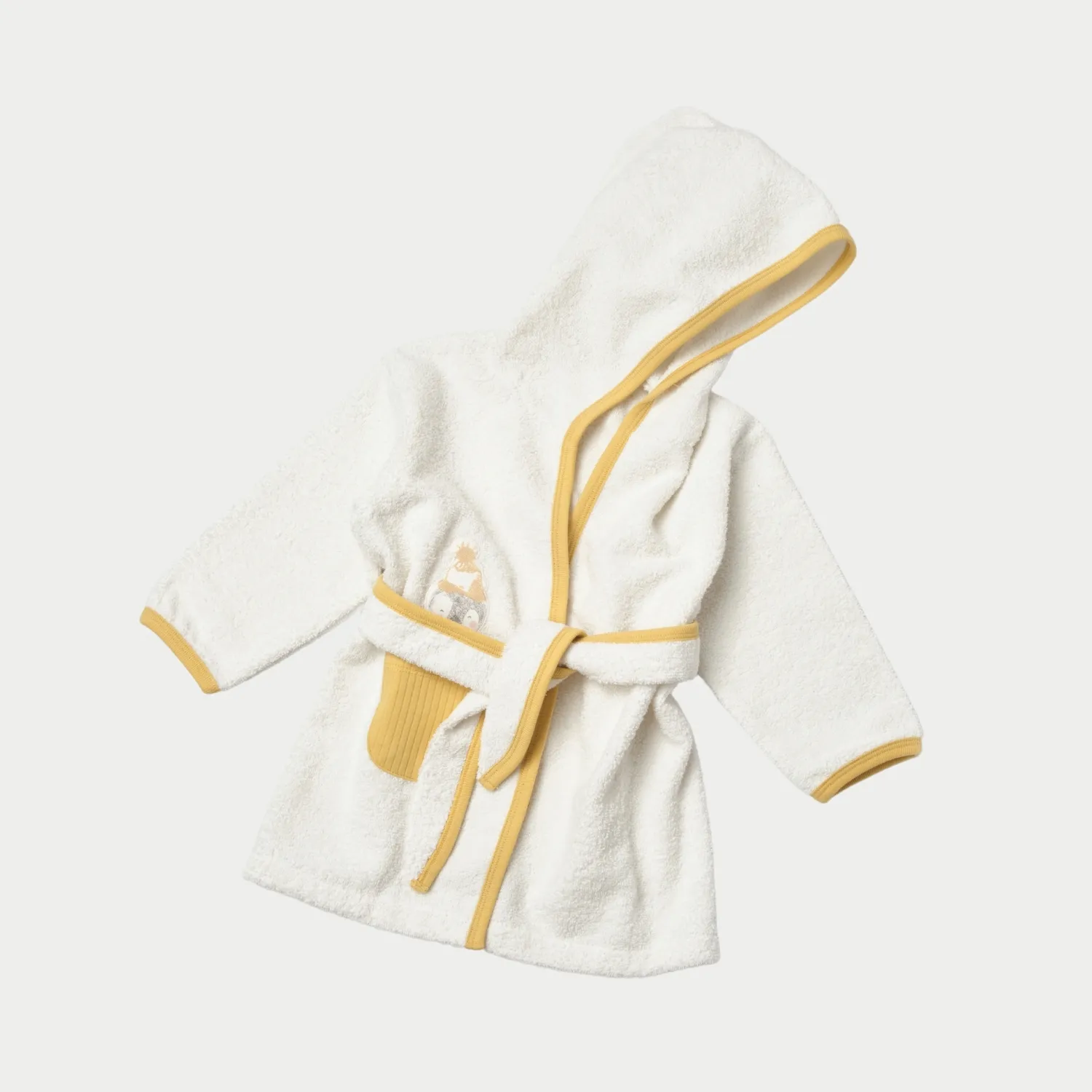 Bibaby Organik Bornoz Penguin Club Ekru - Gri