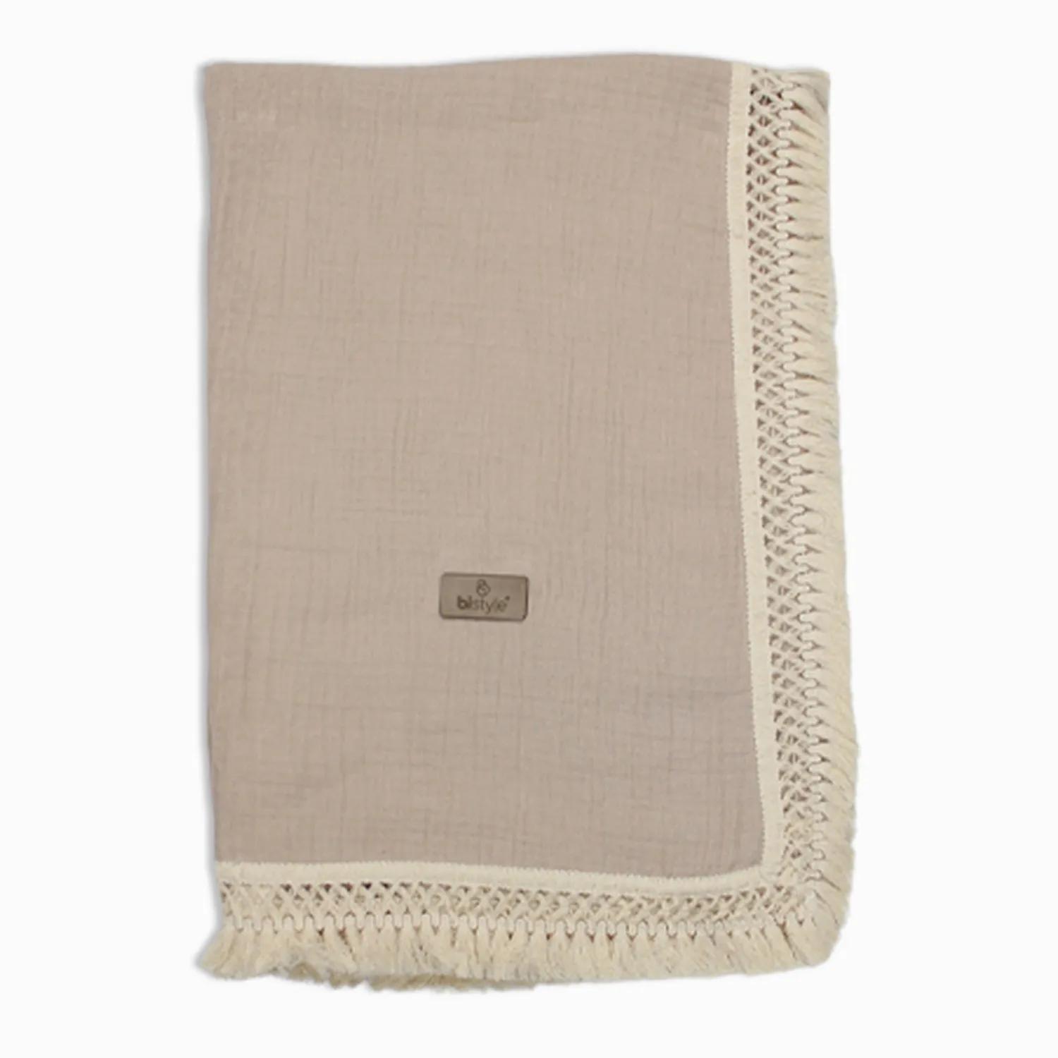 Bistyle Organik Müslin Battaniye Fistolu 80x90cm Bej