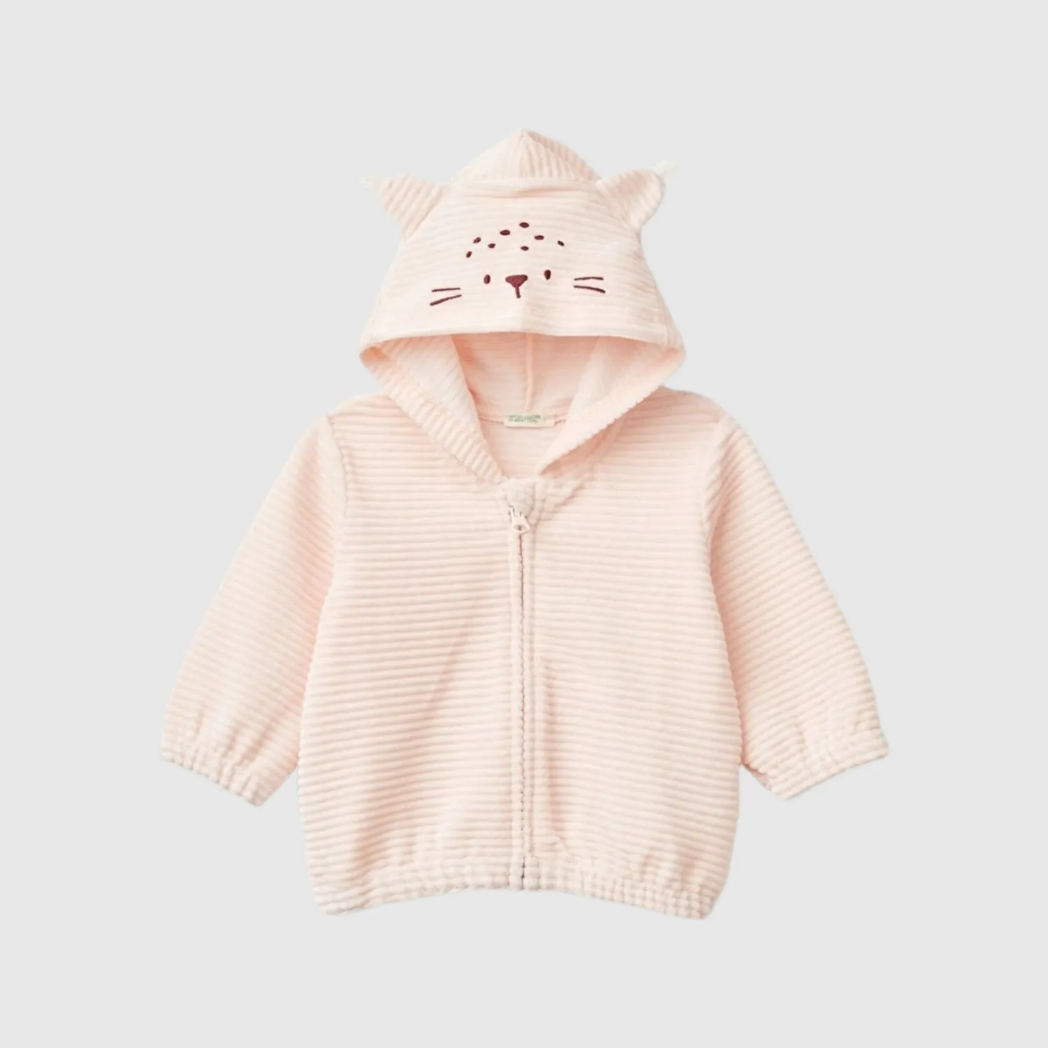 Benetton Ceket Kapüşonlu Açık Pembe