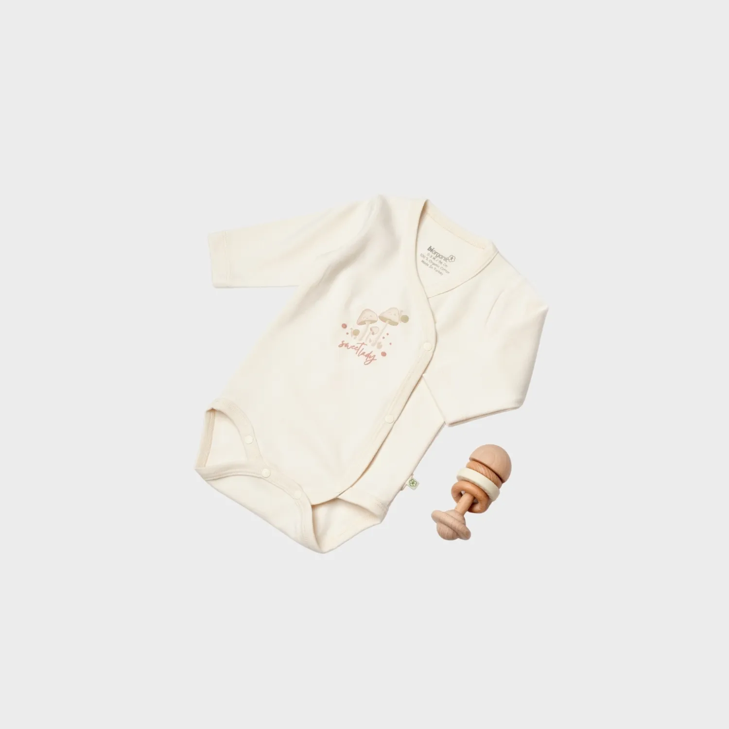 Bibaby Organik Body Kruvaze Sweet Lady Açık Bej