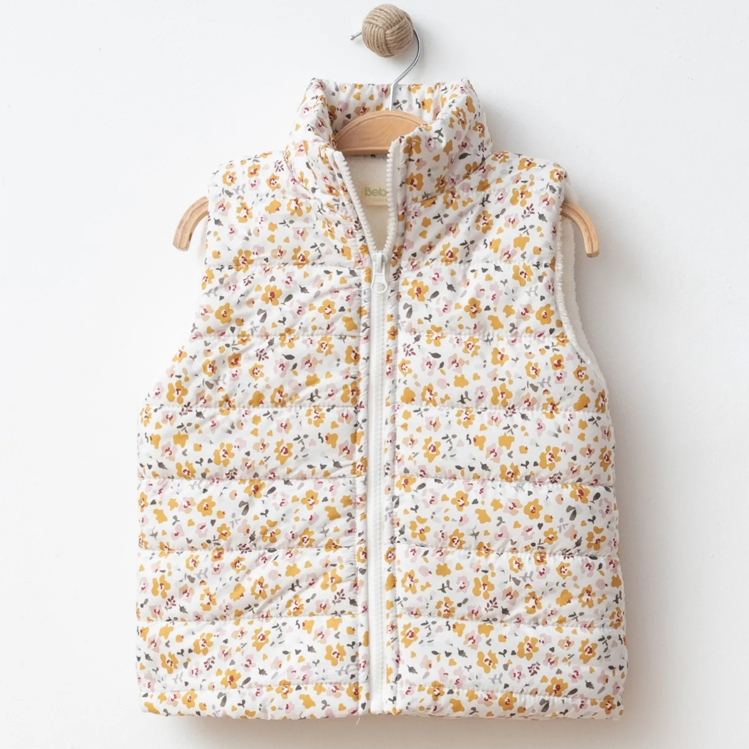 Bebolly Yelek Çiçek Baskılı Ekru