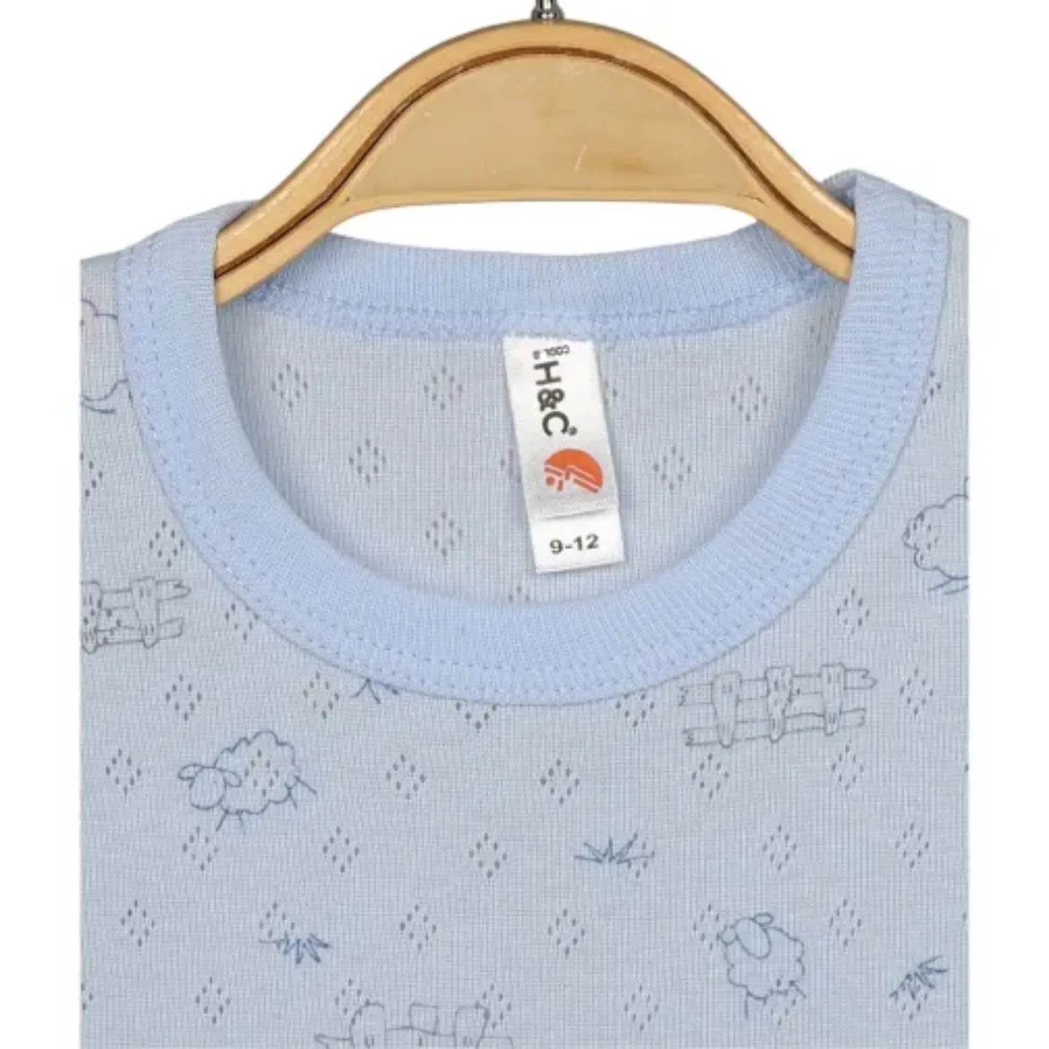 Hvc Bebek Atlet Body Jakarlı Pamuklu Kuzu Desenli Çıtçıtlı Zıbın Mavi 5'li Set Erkek Bebek