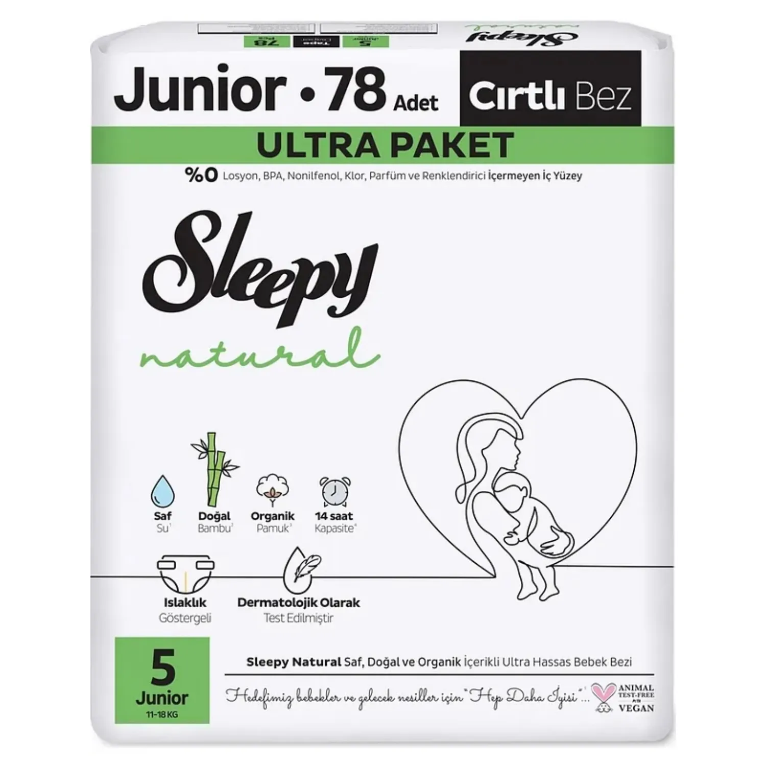 Sleepy Bebek Bezi Natural Ultra Junior 5 Numara 78li 