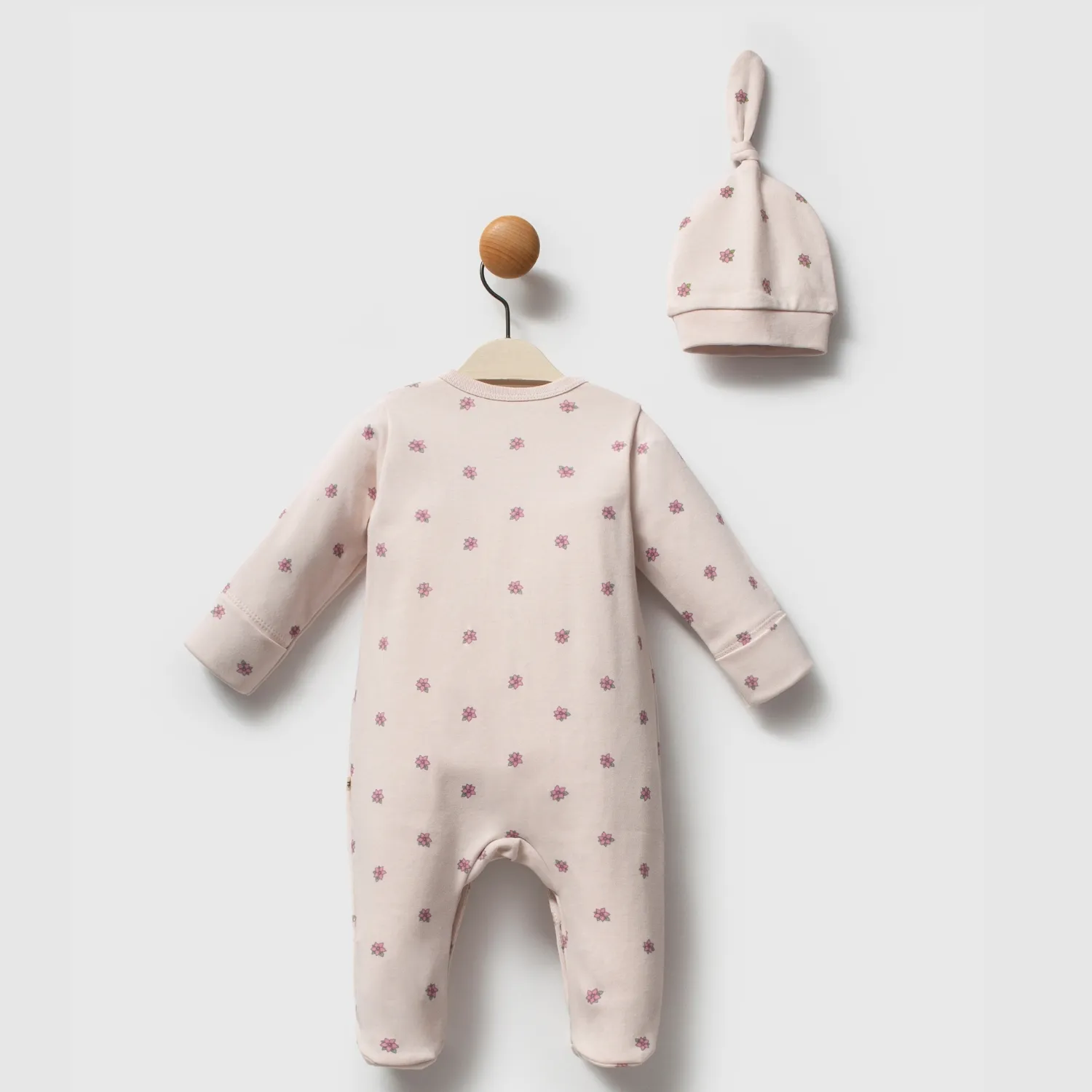 Moi Noi Tulum Şapka Takım Flowers Mürdüm