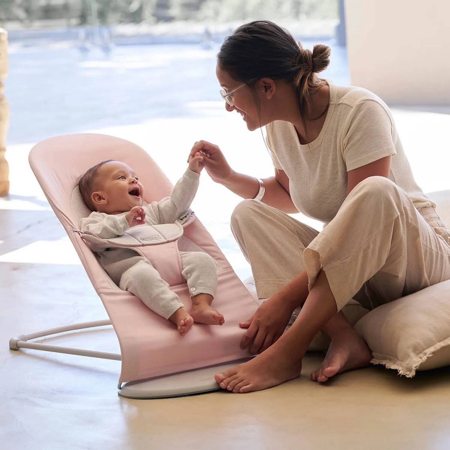 Babybjörn Balance Soft Ana Kucağı Cotton Jersey Light Pink-Grey