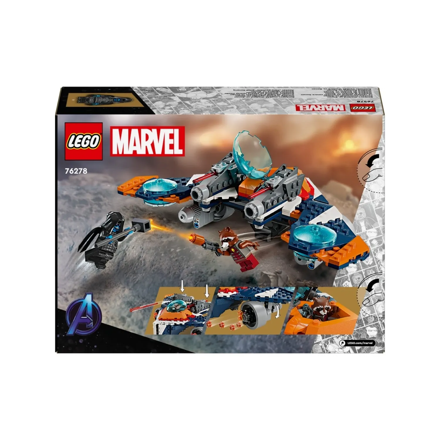 LEGO® Marvel Rocket'in Warbird Aracı Ronan'a Karşı 76278