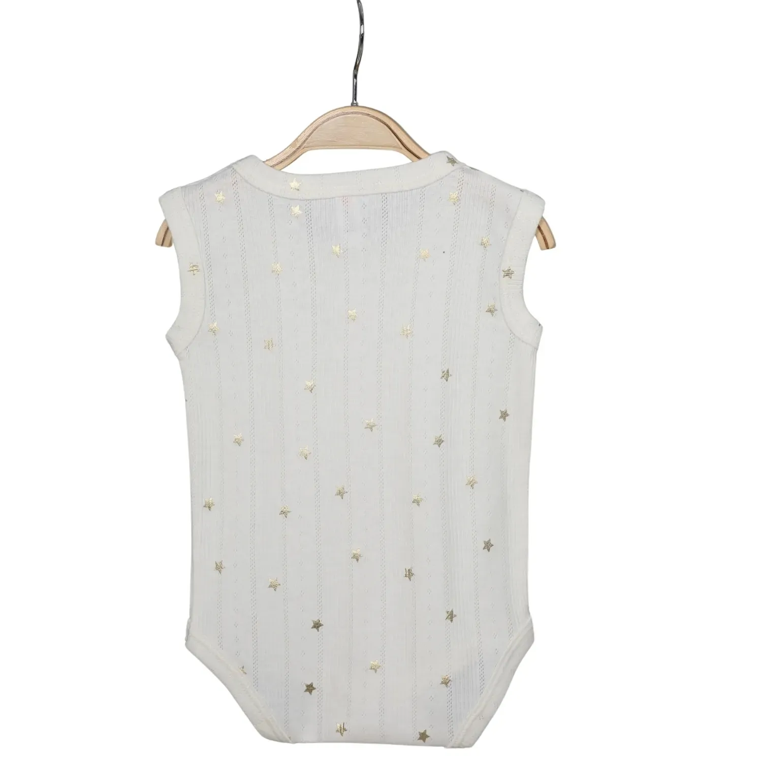 Hvc Bebek Atlet Body Jakarlı Pamuklu Yıldız Desenli Çıtçıtlı Zıbın Krem 5'li Set Kız Bebek