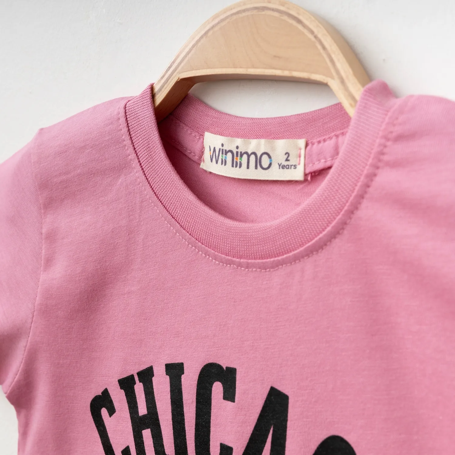 Winimo T-Shirt Chicago Baskılı Pembe