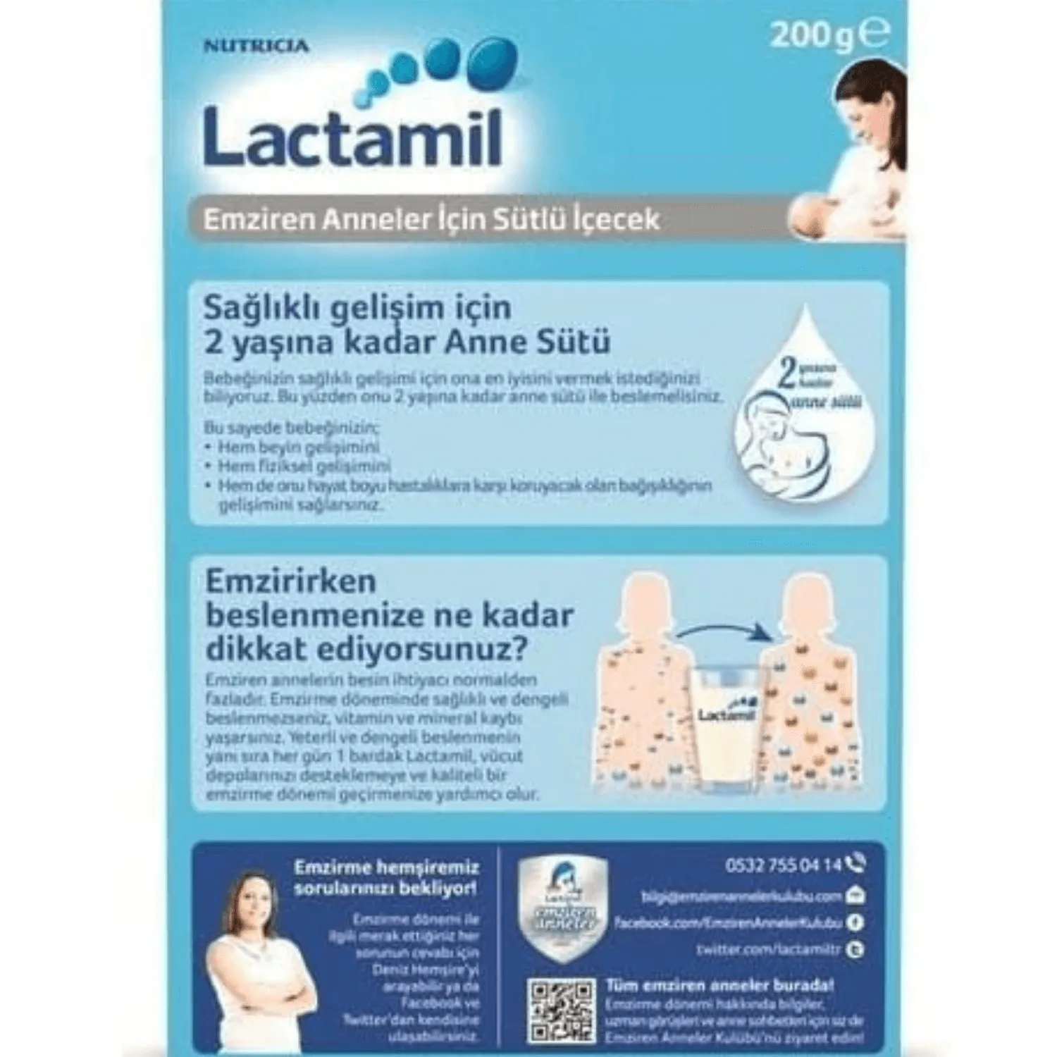 Milupa Lactamil Anneler İçin Sütlü İçecek 200 gr x 5 Adet