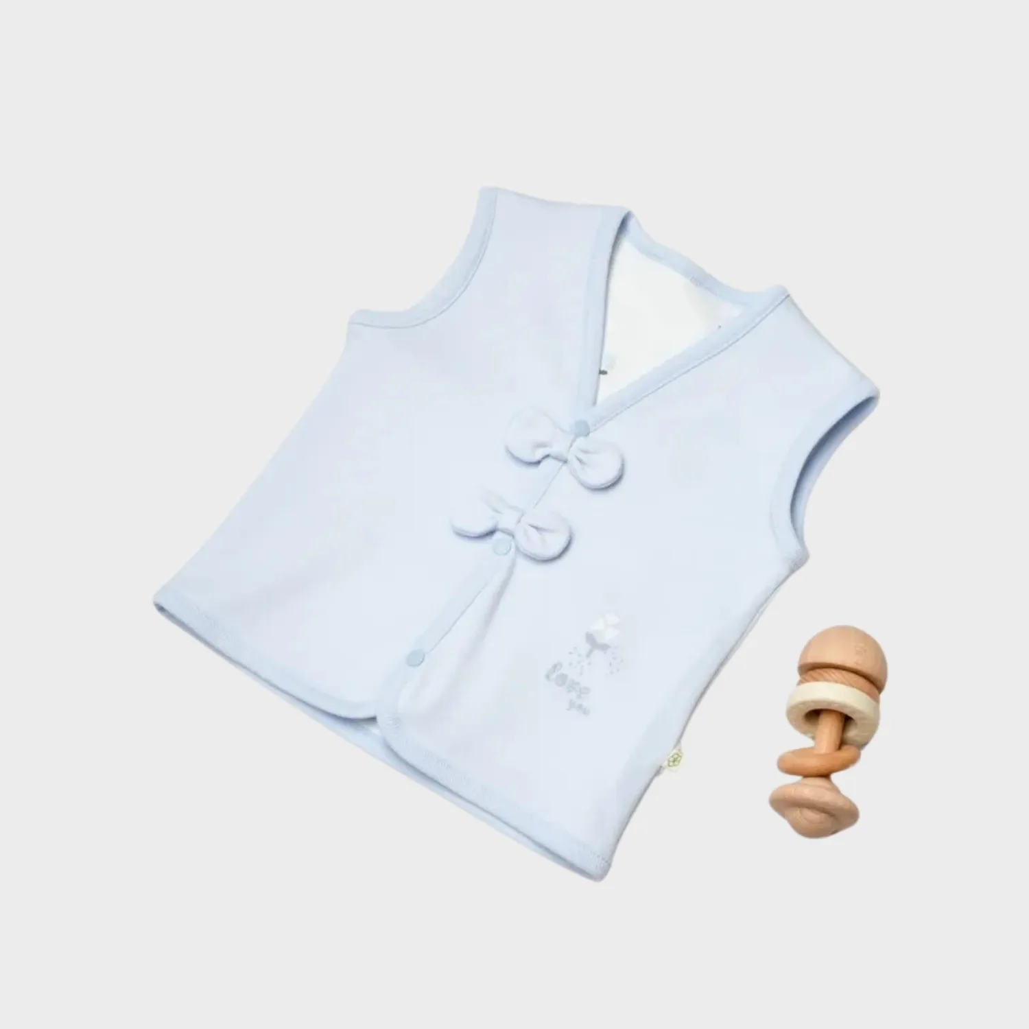 Bibaby Organik Yelek Love Floral Ekru - Lila