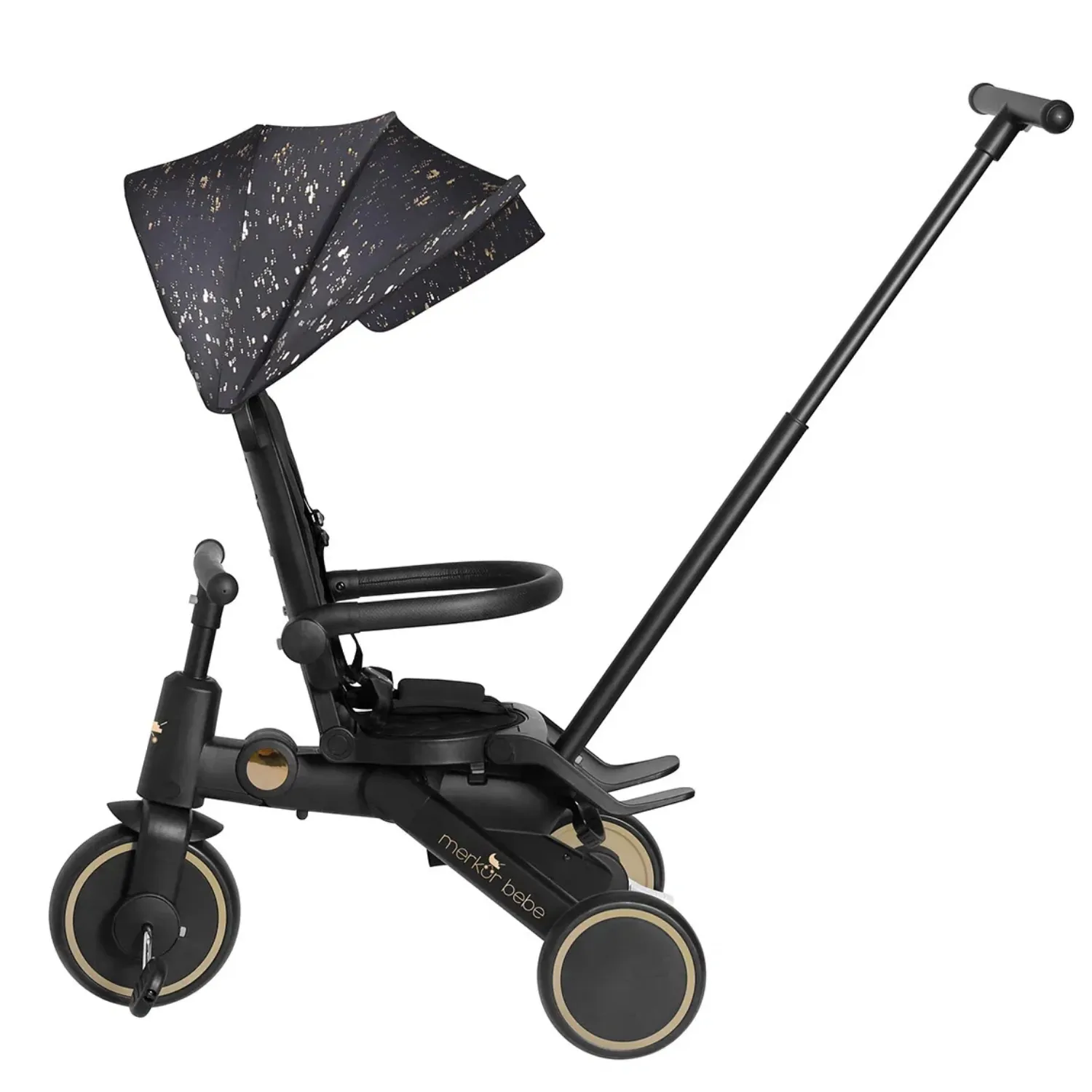 Merkür Bebe 9in1 Hawk Üç Tekerlekli Bebek ve Çocuk Bisikleti Premium Gold