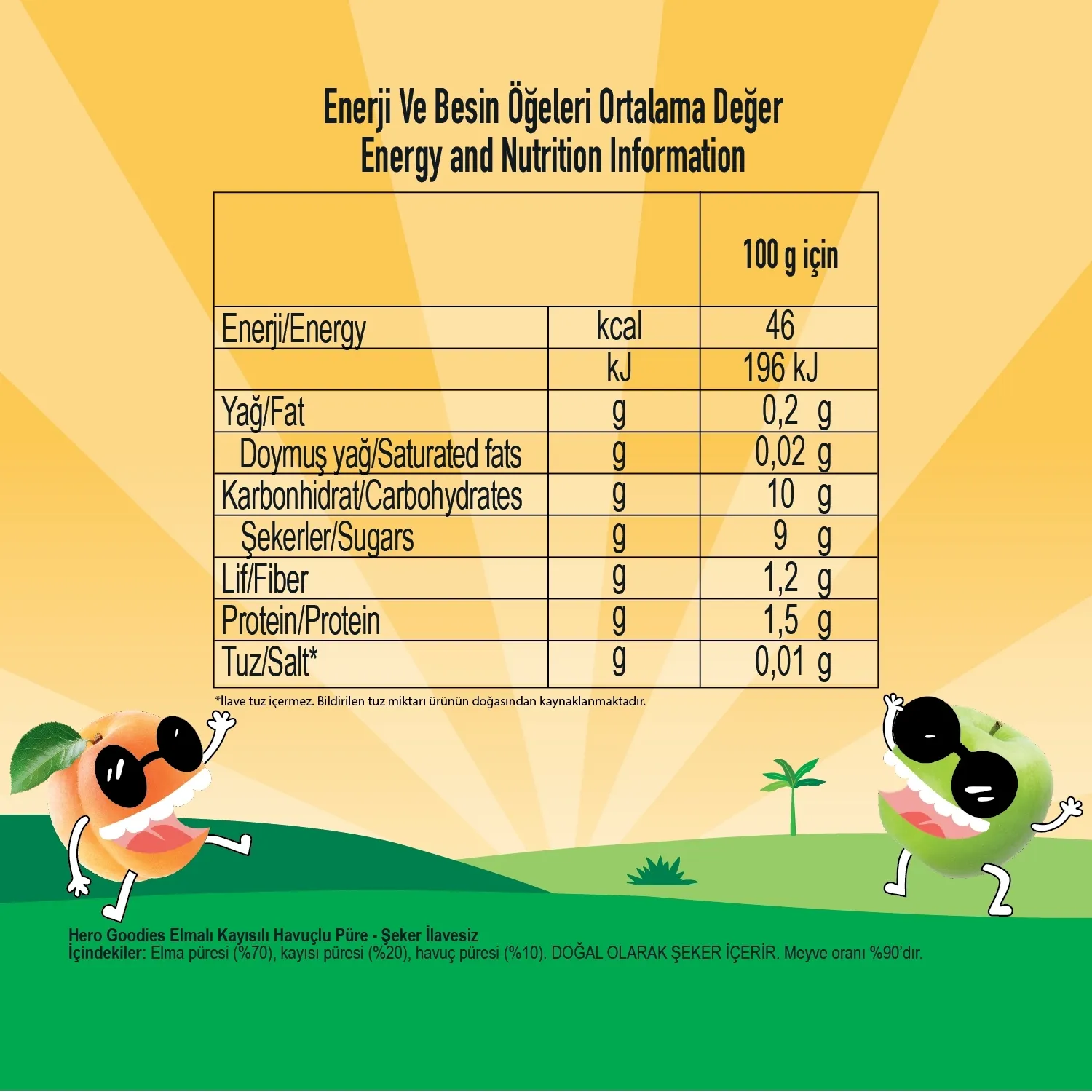 Hero Baby Goodies Kayısı-Elma Meyve Püresi 100 gr