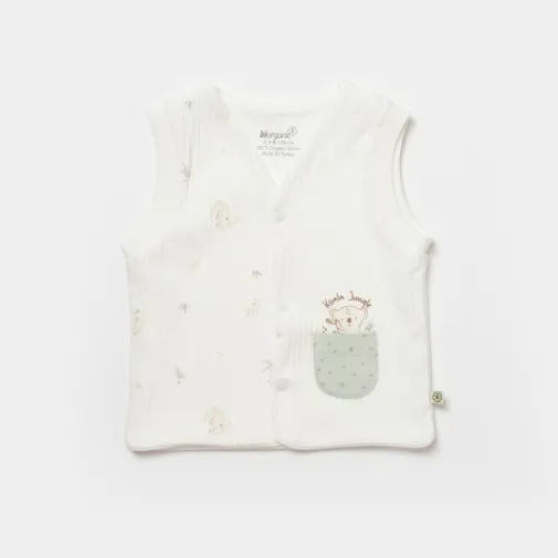 Bibaby Unisex Organik Yelek Koala Jungle Mint