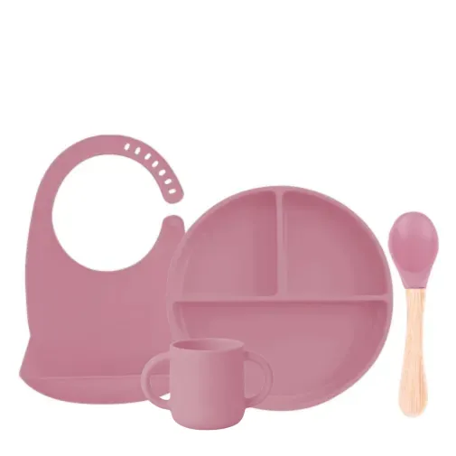 Bm Care Slilkon Beslenme Seti 4Lü Pembe