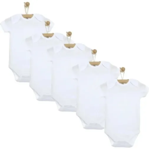 Mixi Baby 5Li Beyaz Kısa Kollu Body Seti Beyaz