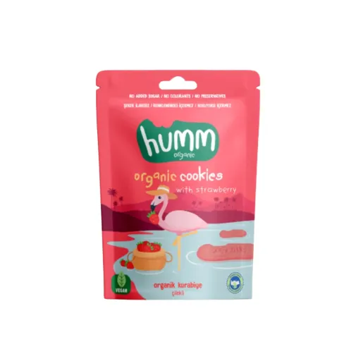 Humm Organic Vegan Çilekli Kurabiye 55 Gr