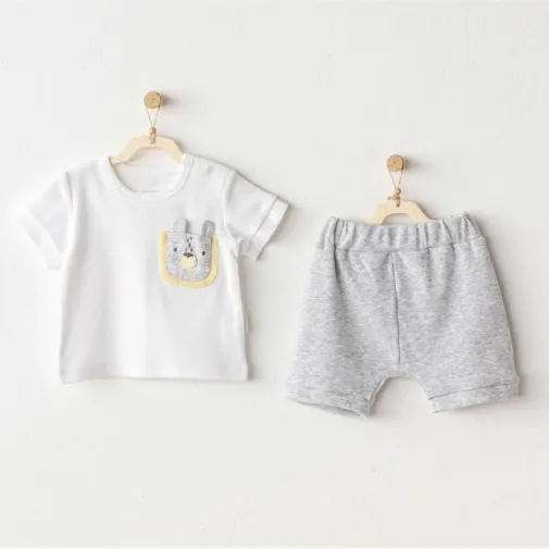 Andy Wawa 2Li Bebek Takım Little King Gri Unisex Gri