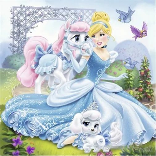 Ravensburger 3X49 Parçalı Puzzle Walt Disney Belle Cinderella Rapunzel-093465 4+Yaş
