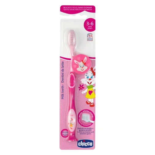 Chicco Diş Fırçası 3-6 Yaş Kız Hippo Pembe