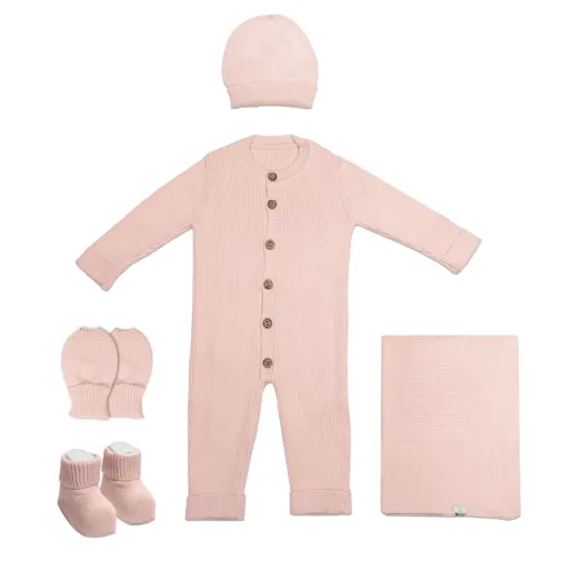 Bistyle Kız Hastane Çıkışı 5Li Triko Knidted Style Pembe