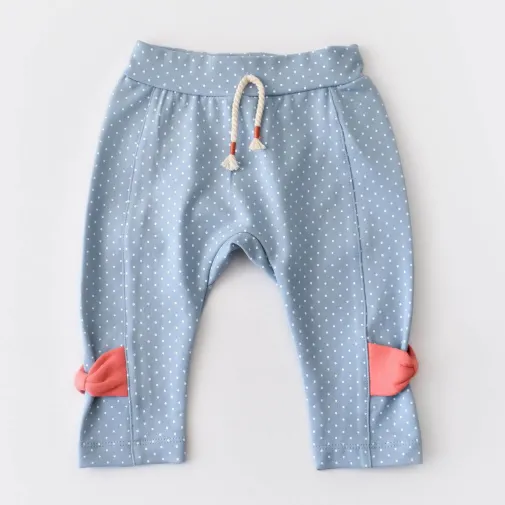 Bibaby Unisex Organik Pantolon Patiksiz Wild Flowers Spring Blue