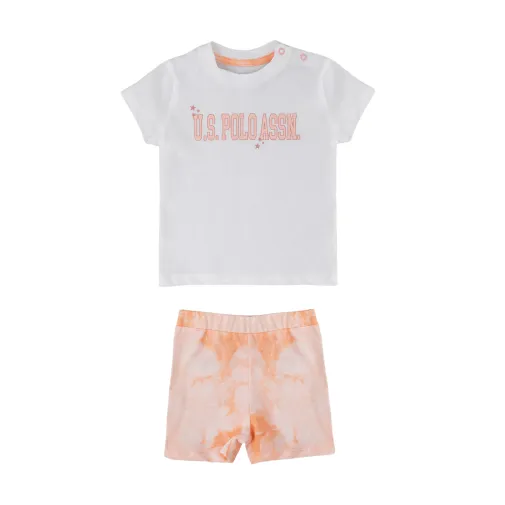 U.s. Polo Kız 2Li Takım T-Shirt Krem - Somon