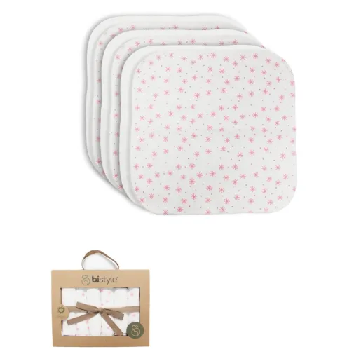 Bistyle Organik Ağız Mendili 6Lı Stars Kutulu 20X20Cm Pudra