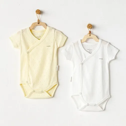Andy Wawa Unisex İç - Dış Zıbın 2Li Jacquard Basic Sarı - Beyaz