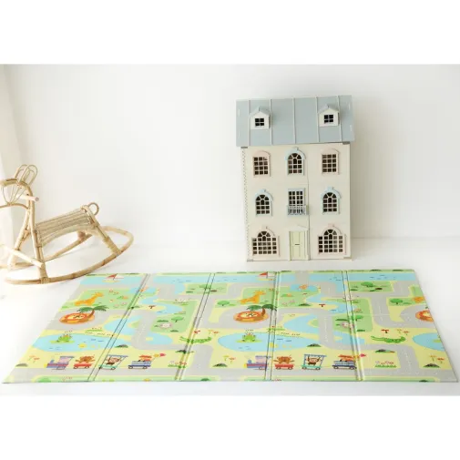 Coolmats Yeşil Parkur Katlanabilir Oyun Matı 200X130X1 Cm