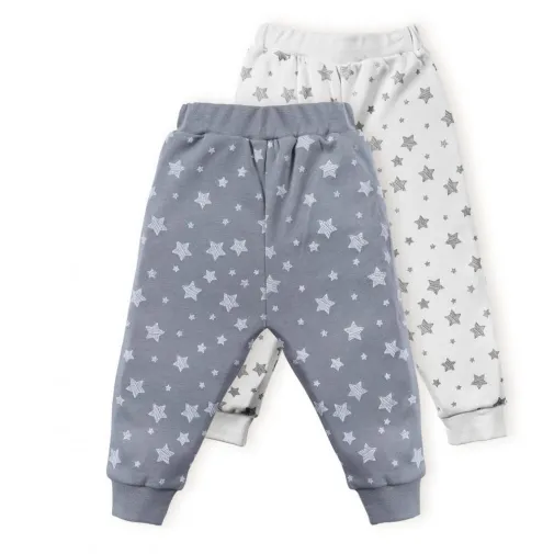 Babycosy Organik Pantolon 2Li Gri - Beyaz