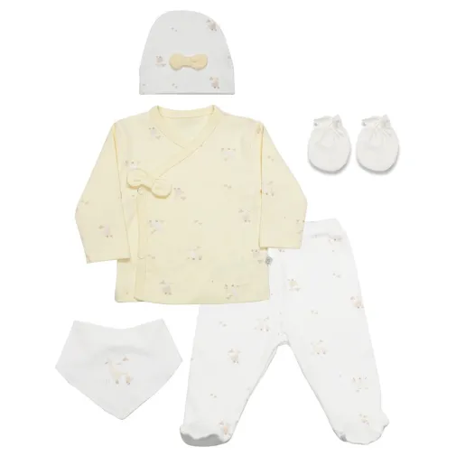 Bistyle Kız Hastane Çıkışı 5Li Welcome Baby Duck Sarı - Ekru