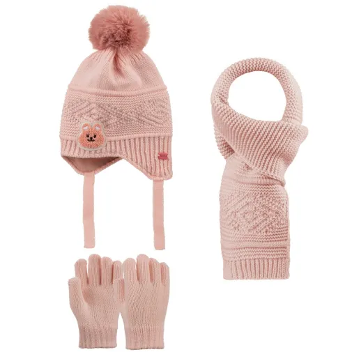 Kitti Eldiven Atkı Bere Takım 1-4 Yaş Açık Pembe