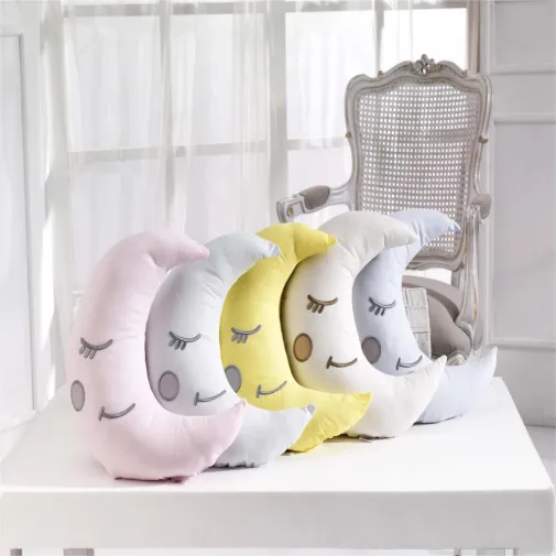 Momishop Bebek Dekoratif Yastık Ay Pembe