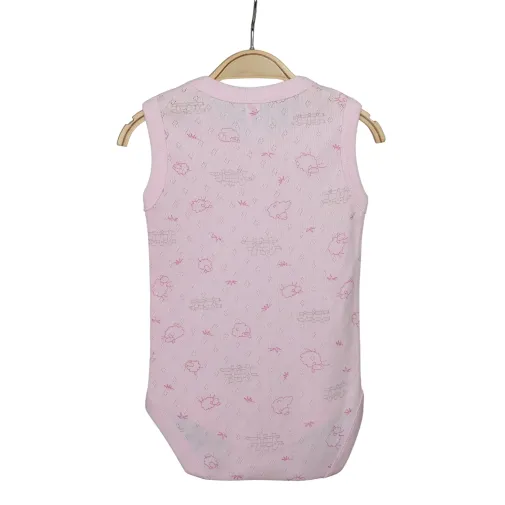 Hvc Kız Bebek Atlet Body Jakarlı Kuzu Pembe