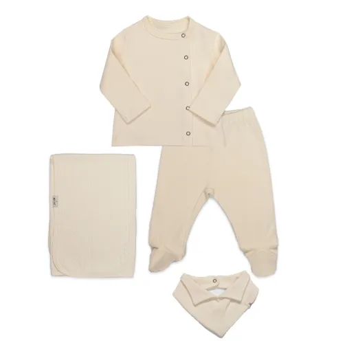 Bistyle Zıbın Takımı Battaniyeli Gentleman Ekru