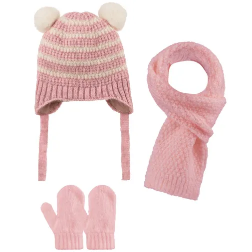 Kitti Eldiven Atkı Bere Takım 0-18 Ay Açık Pembe