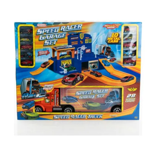 Toysan Bıg Truck Speed Racer Garaje 10 Metal Cars